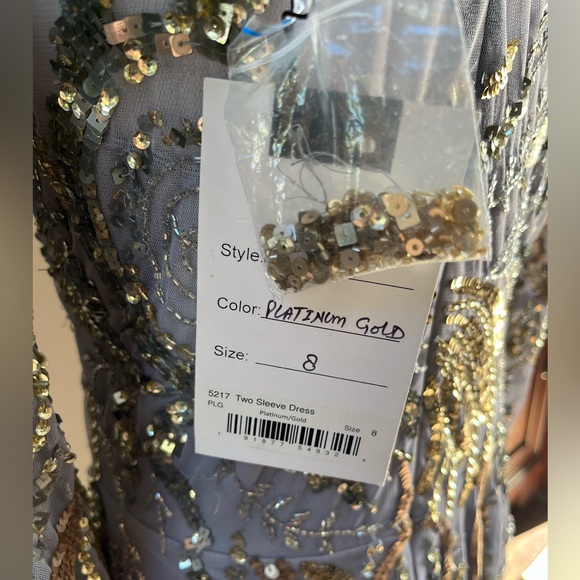 Mac Duggal Long Sleeve Embellished Illusion Gown - Picture 8 of 13